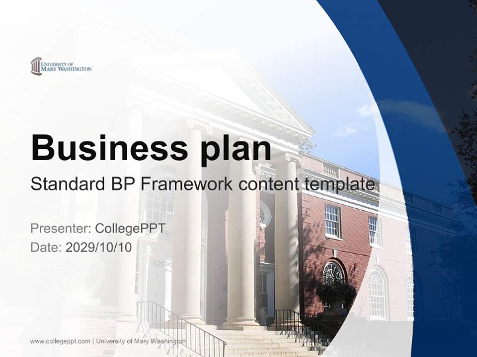 University of Mary Washington Competition/Entrepreneurship Contest PPT Template4:3 ratio PPT effect preview image9