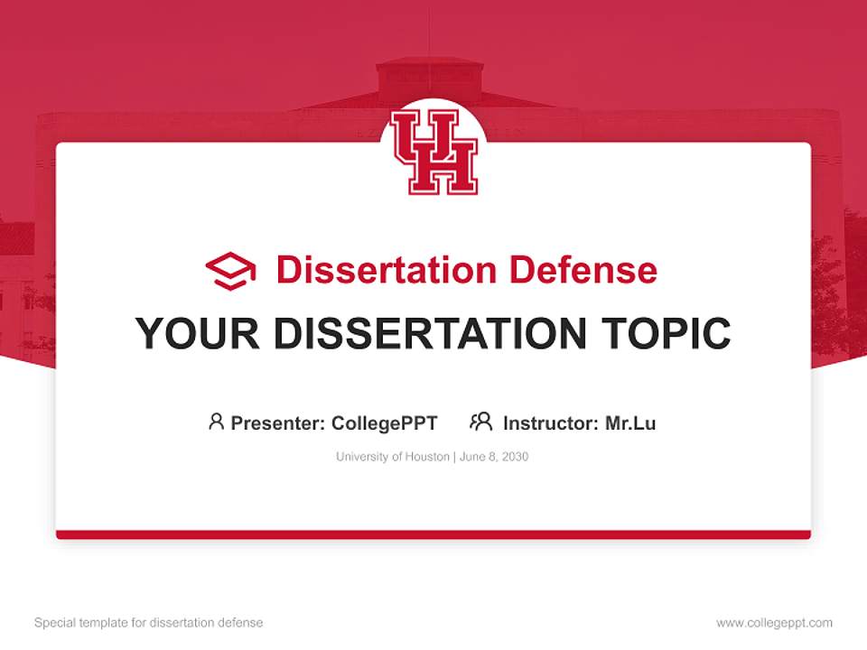 University of Houston Graduation Thesis Defense PPT Template4:3 ratio PPT effect preview image7