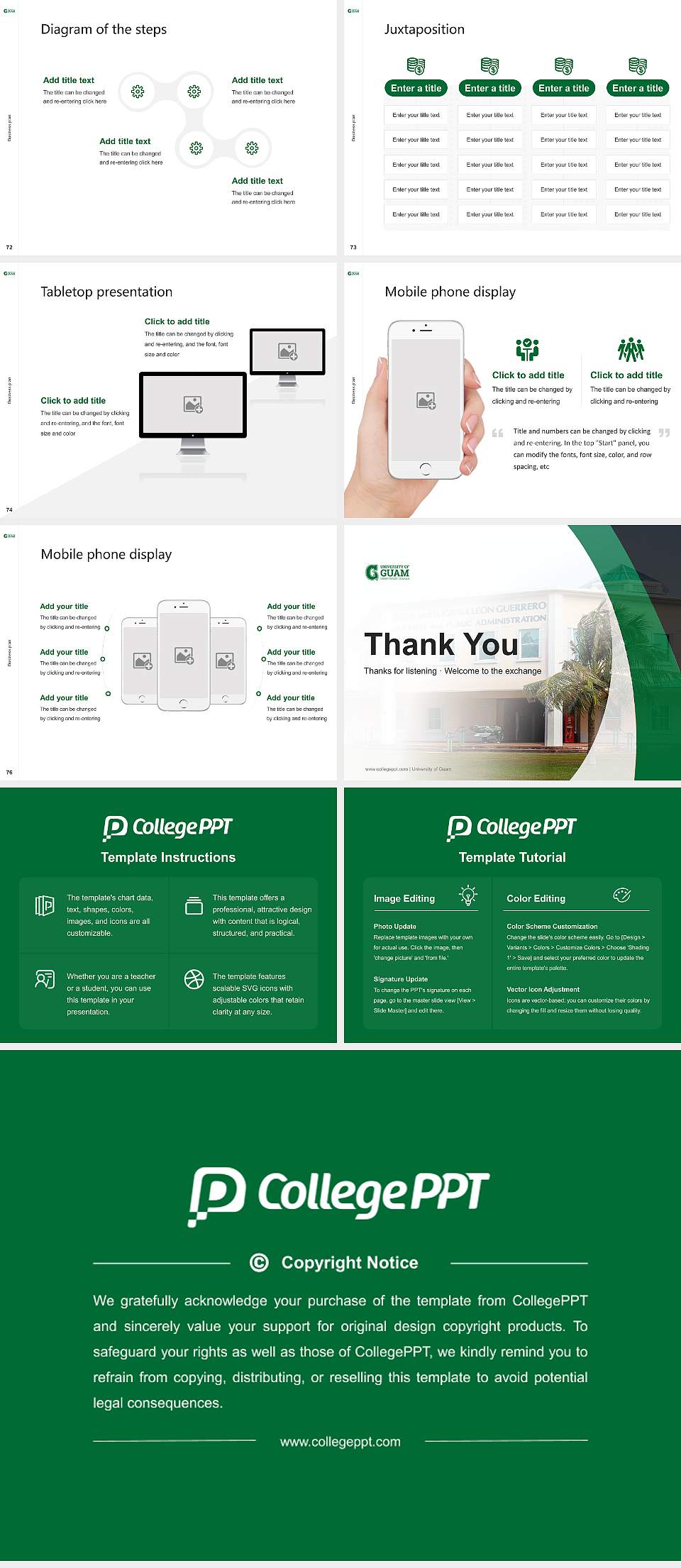 University of Guam Competition/Entrepreneurship Contest PPT Template4:3 ratio PPT effect preview image9