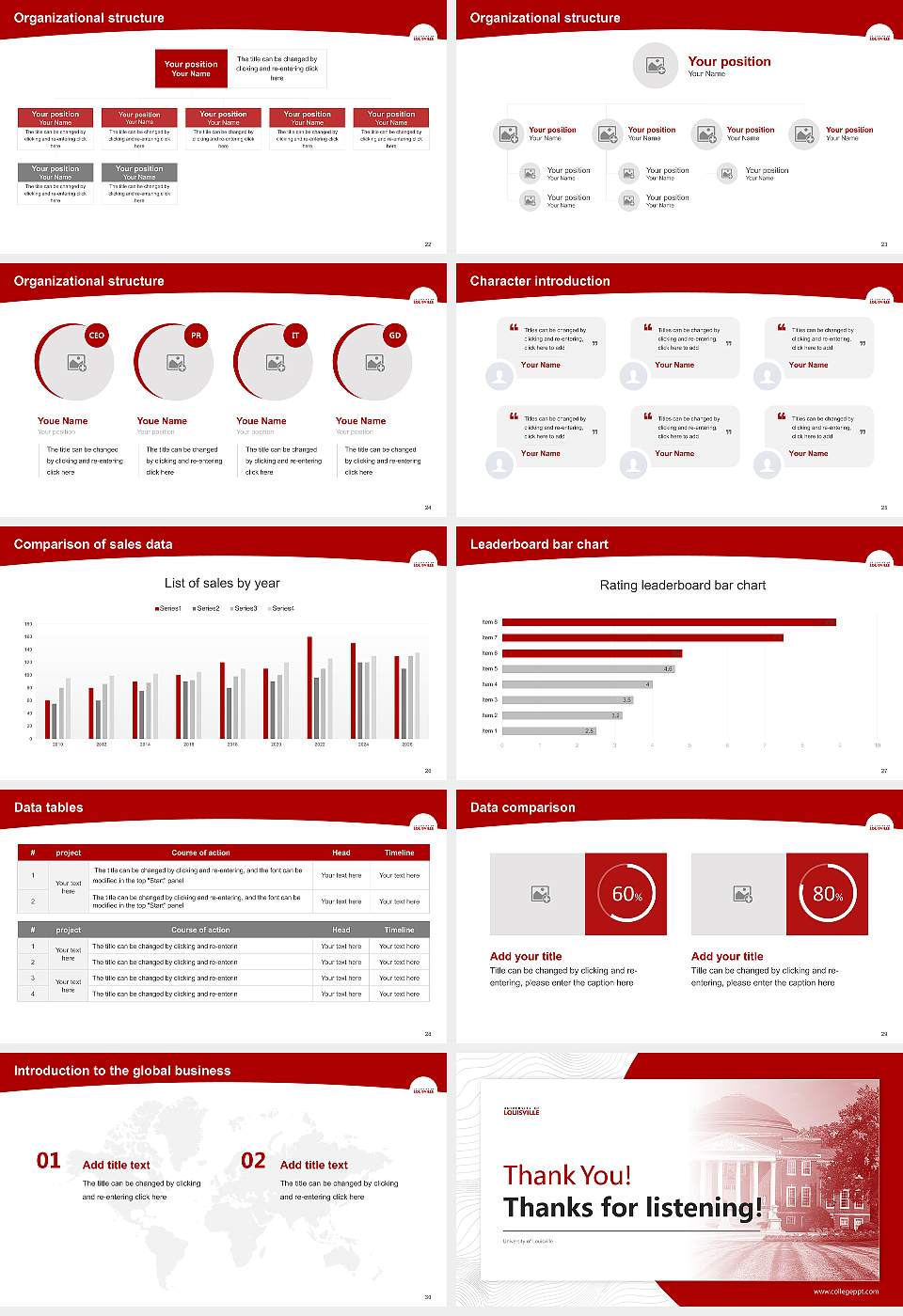 University of Louisville Academic Presentation/Research Findings Report PPT Template16:9 ratio PPT effect preview image4