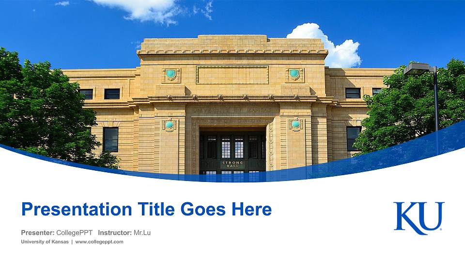 University of Kansas Course/Courseware Creation PPT Template16:9 ratio PPT effect preview image