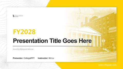 University of Maryland, Baltimore Academic Presentation/Research Findings Report PPT Template