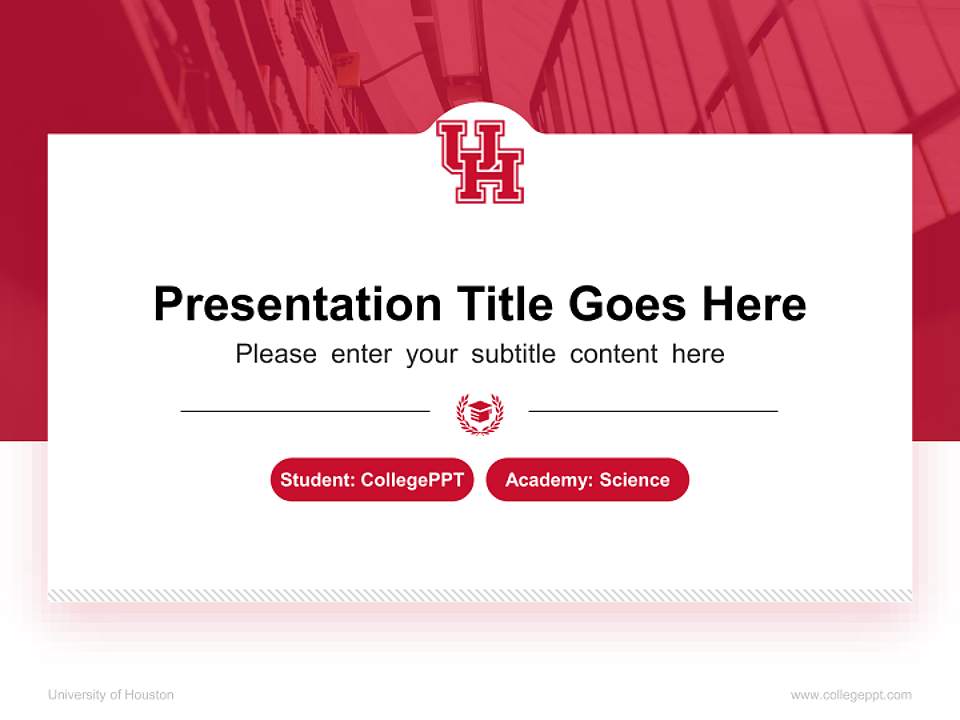 University of Houston National Scholarship Defense PPT Template4:3 ratio PPT effect preview image4