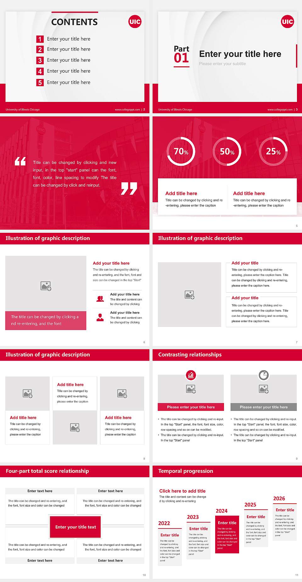 University of Illinois Chicago Thesis Proposal/Graduation Defense PPT Template4:3 ratio PPT effect preview image2
