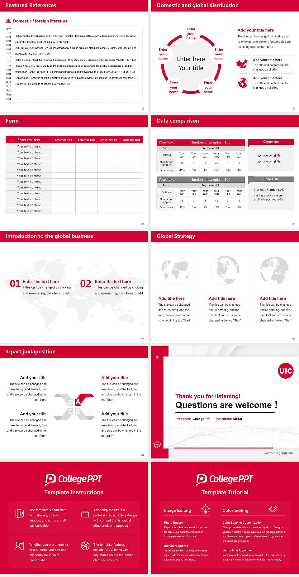 University of Illinois Chicago Thesis Proposal/Graduation Defense PPT Template4:3 ratio PPT effect preview image4