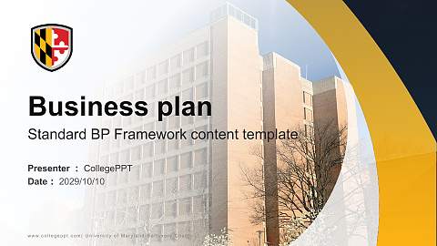 University of Maryland-Baltimore County Competition/Entrepreneurship Contest PPT Template