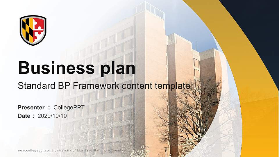 University of Maryland-Baltimore County Competition/Entrepreneurship Contest PPT Template16:9 ratio PPT effect preview image