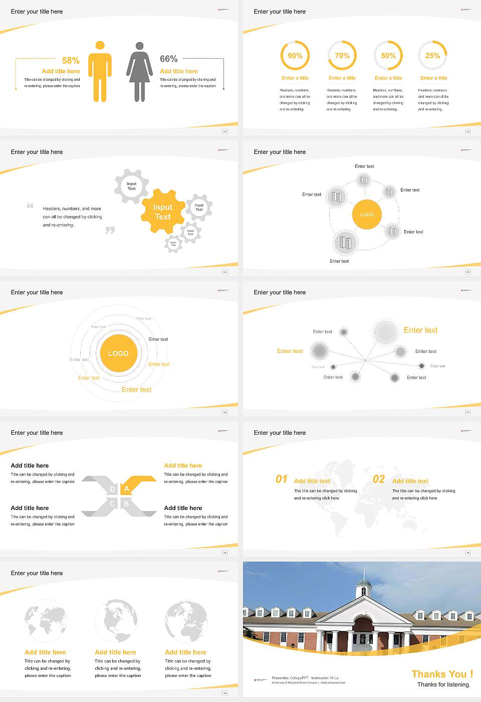 University of Maryland Global Campus Course/Courseware Creation PPT Template16:9 ratio PPT effect preview image4