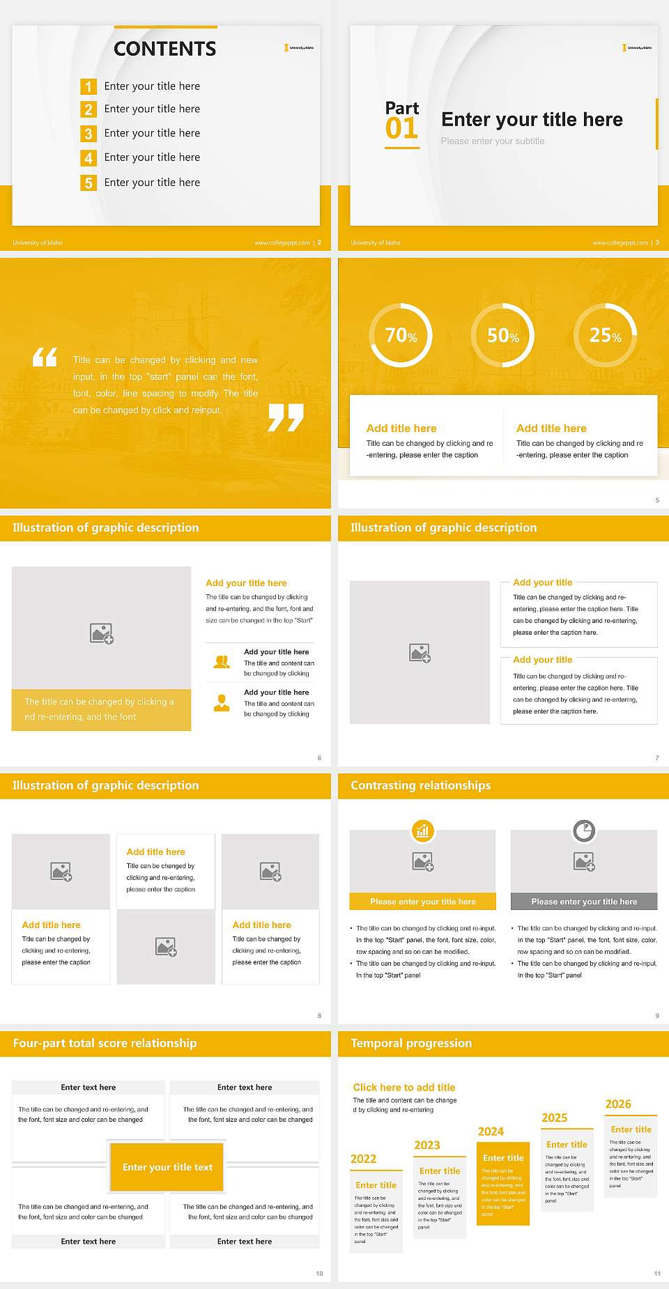 University of Idaho Thesis Proposal/Graduation Defense PPT Template4:3 ratio PPT effect preview image2
