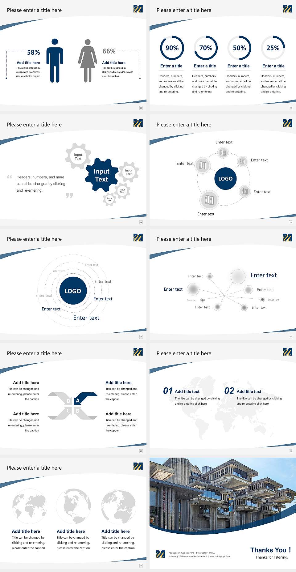 University of Massachusetts-Dartmouth Course/Courseware Creation PPT Template4:3 ratio PPT effect preview image4