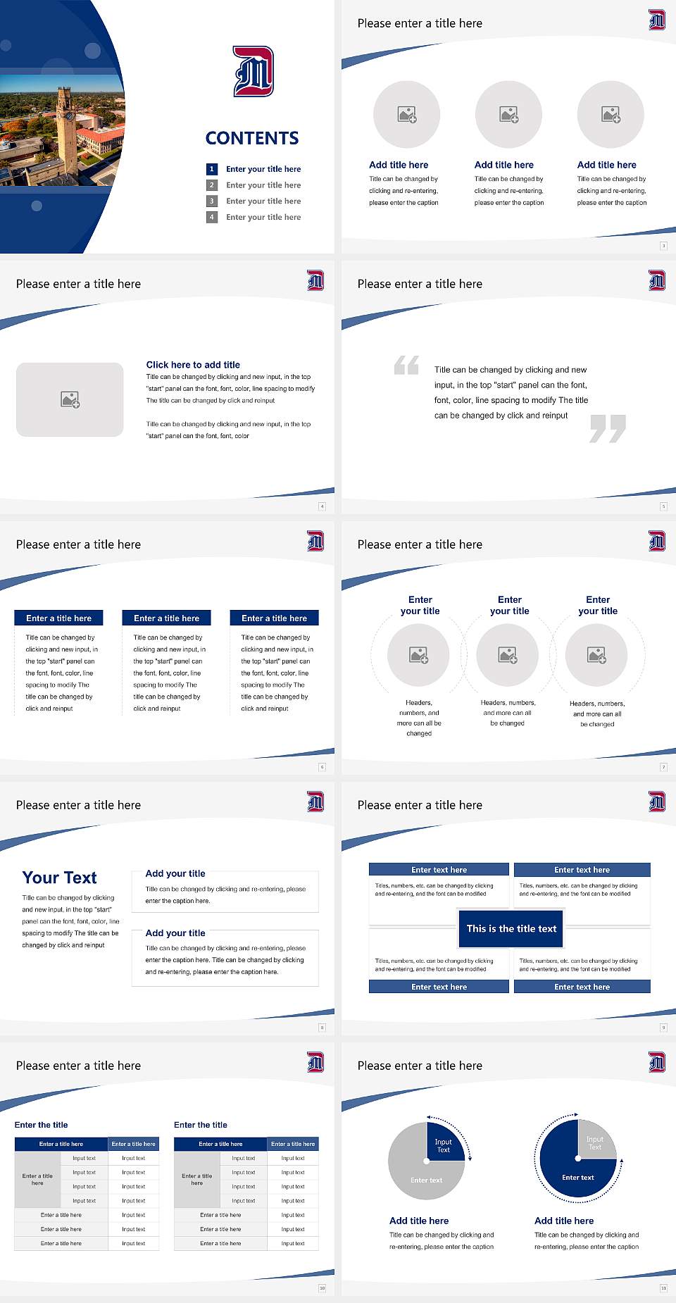 University of Detroit Mercy Course/Courseware Creation PPT Template4:3 ratio PPT effect preview image2