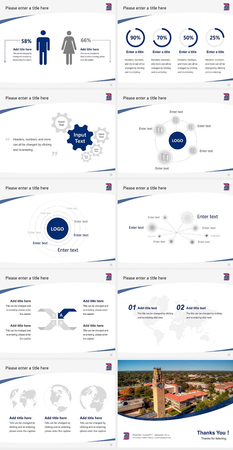 University of Detroit Mercy Course/Courseware Creation PPT Template4:3 ratio PPT effect preview image4