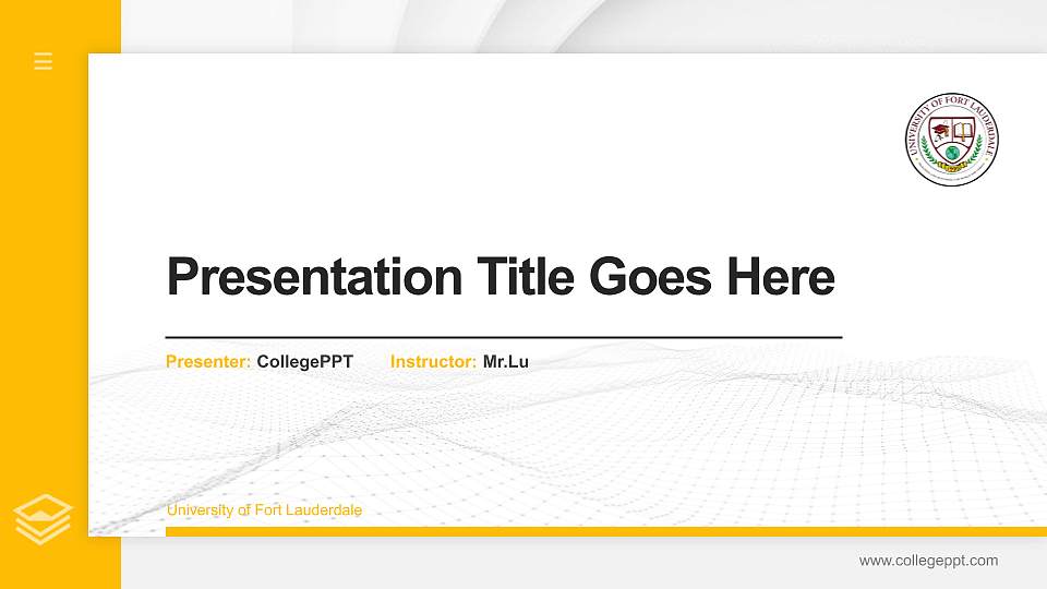 University of Fort Lauderdale Thesis Proposal/Graduation Defense PPT Template16:9 ratio PPT effect preview image