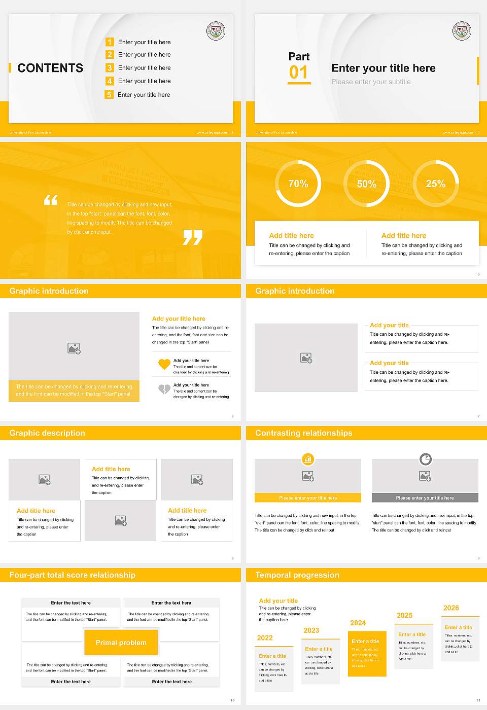 University of Fort Lauderdale Thesis Proposal/Graduation Defense PPT Template16:9 ratio PPT effect preview image2