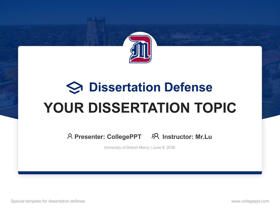University of Detroit Mercy Graduation Thesis Defense PPT Template4:3 ratio PPT effect preview image7