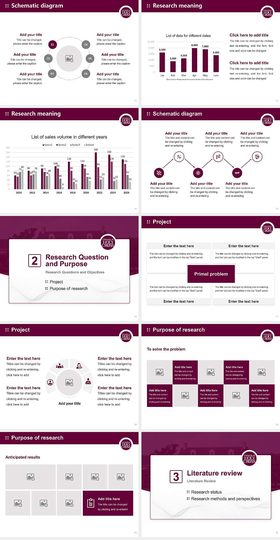 University of Holy Cross Graduation Thesis Defense PPT Template4:3 ratio PPT effect preview image3