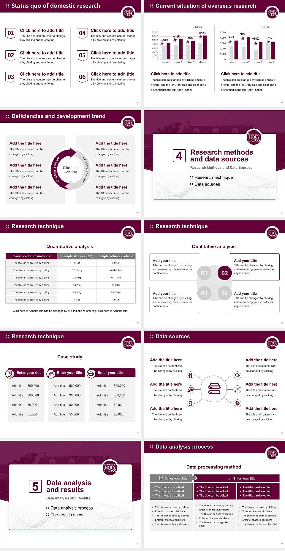 University of Holy Cross Graduation Thesis Defense PPT Template4:3 ratio PPT effect preview image4