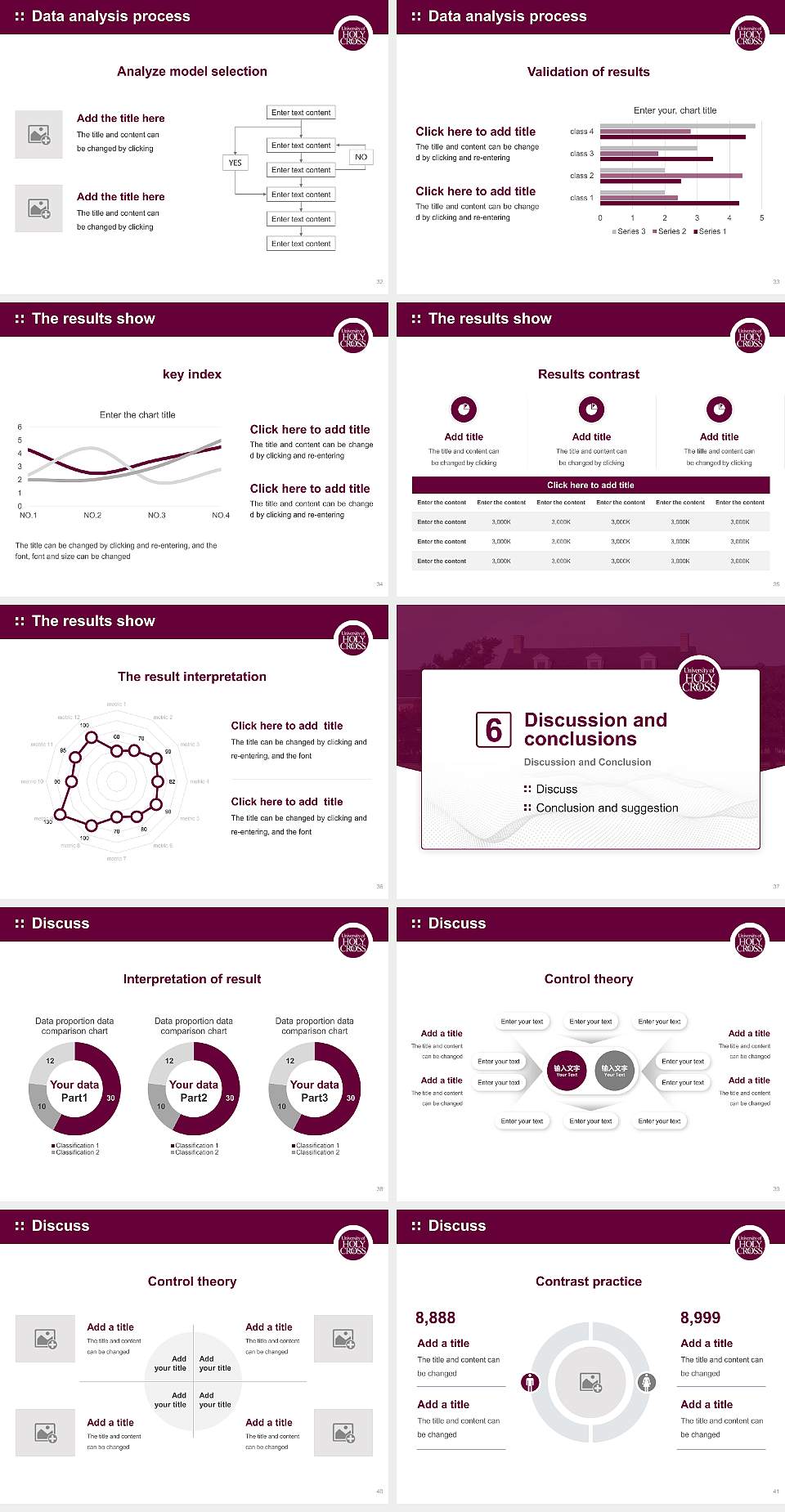 University of Holy Cross Graduation Thesis Defense PPT Template4:3 ratio PPT effect preview image5