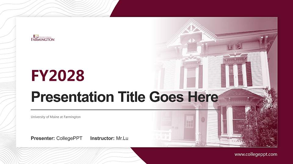University of Maine at Farmington Academic Presentation/Research Findings Report PPT Template16:9 ratio PPT effect preview image