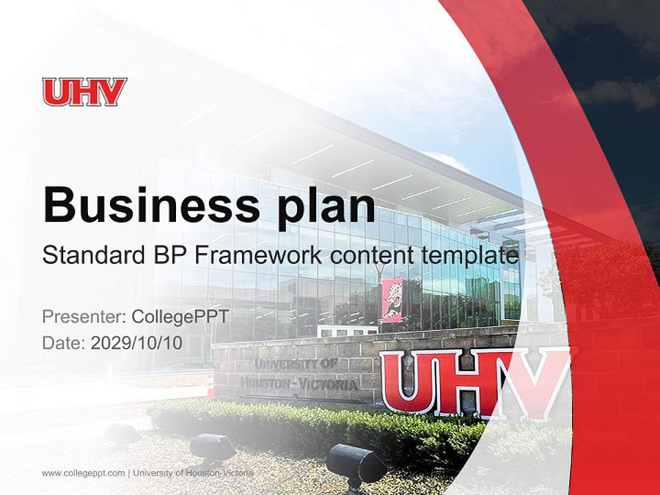 University of Houston-Victoria Competition/Entrepreneurship Contest PPT Template4:3 ratio PPT effect preview image9
