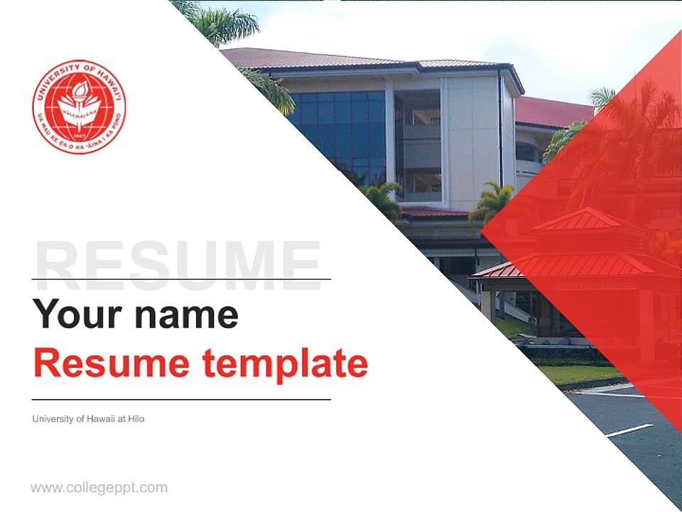 University of Hawaii at Hilo Resume PPT Template4:3 ratio PPT effect preview image5