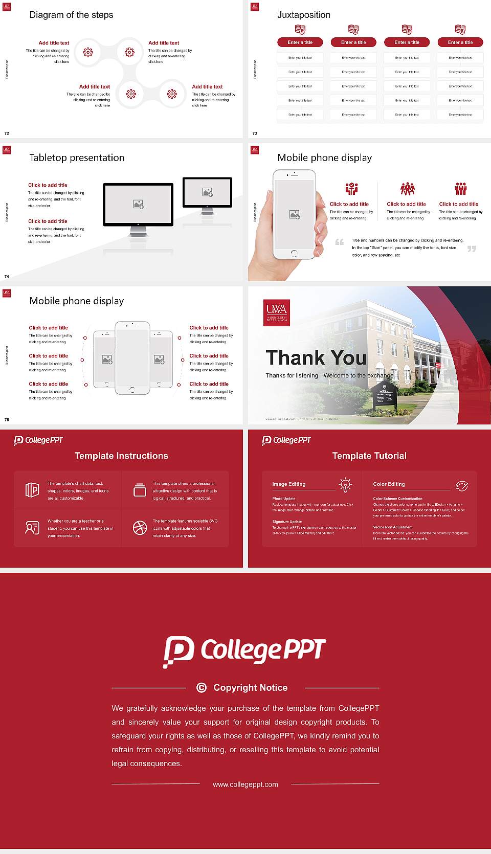 University of West Alabama Competition/Entrepreneurship Contest PPT Template16:9 ratio PPT effect preview image9