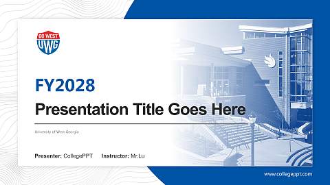 University of West Georgia Academic Presentation/Research Findings Report PPT Template