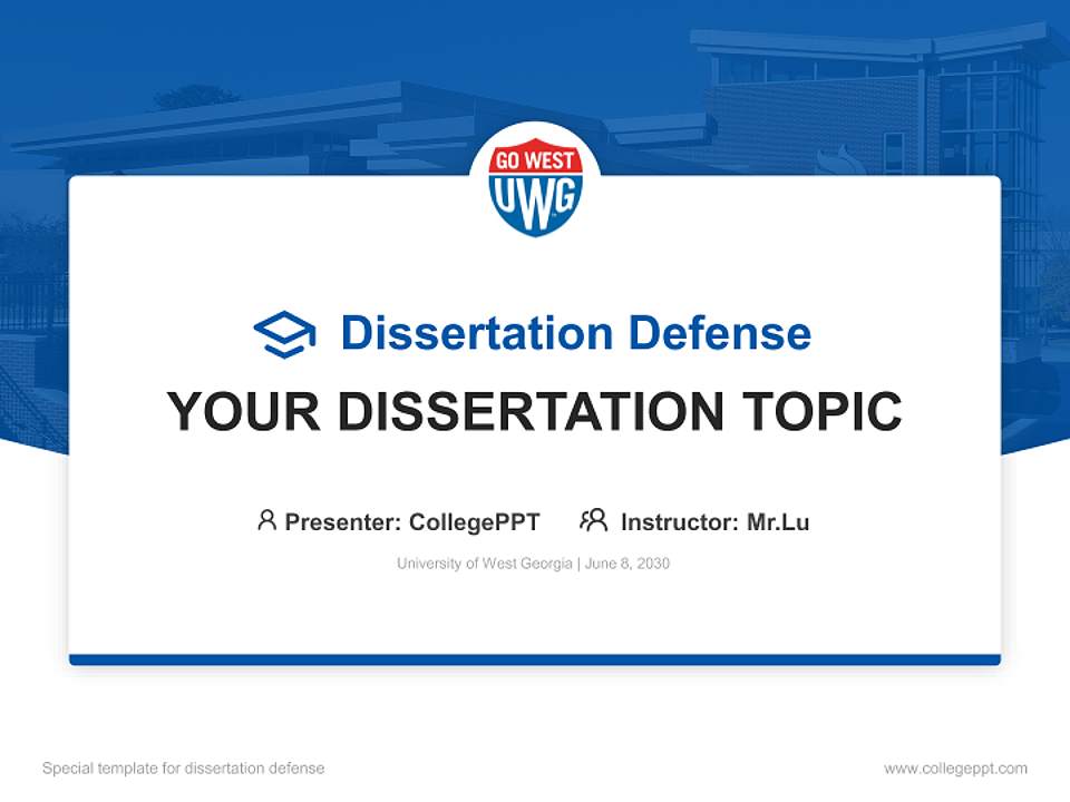 University of West Georgia Graduation Thesis Defense PPT Template4:3 ratio PPT effect preview image7