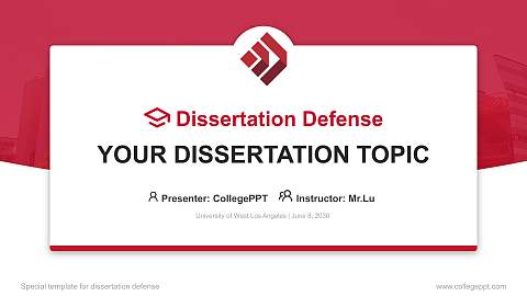 University of West Los Angeles Graduation Thesis Defense PPT Template