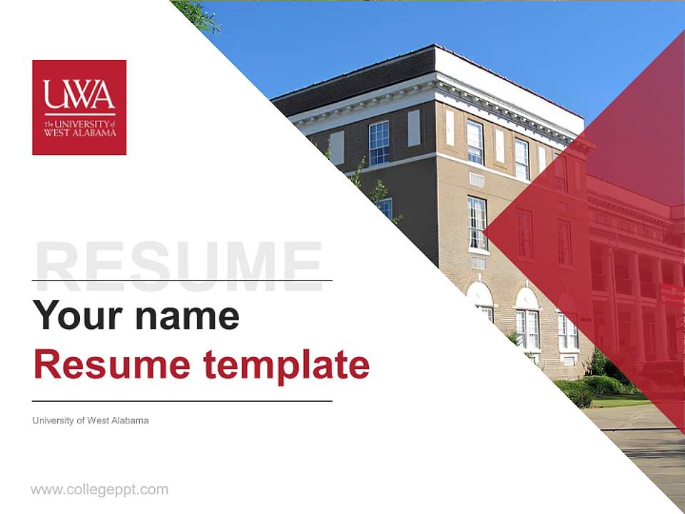 University of West Alabama Resume PPT Template4:3 ratio PPT effect preview image5