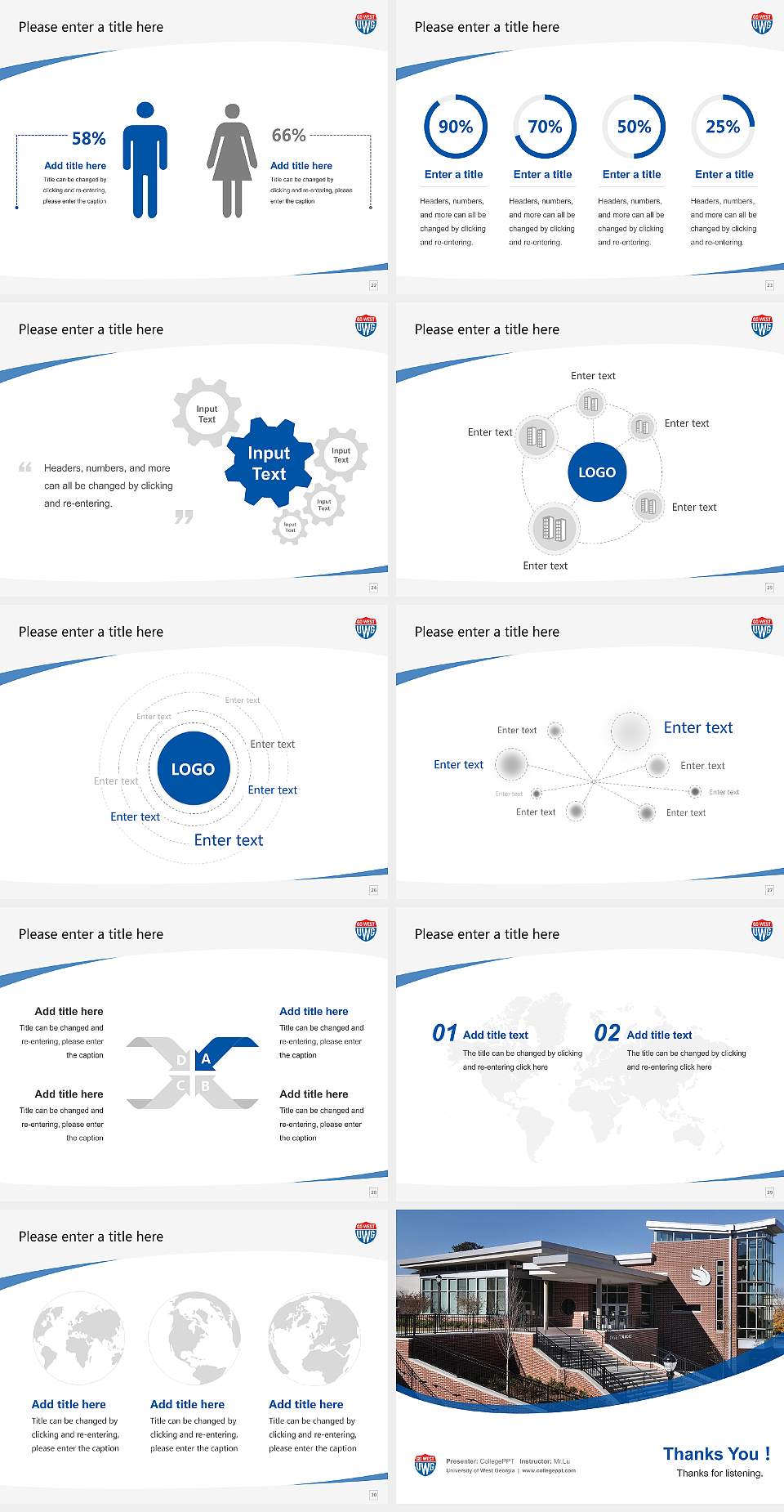 University of West Georgia Course/Courseware Creation PPT Template4:3 ratio PPT effect preview image4
