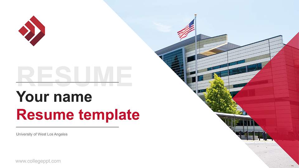 University of West Los Angeles Resume PPT Template16:9 ratio PPT effect preview image