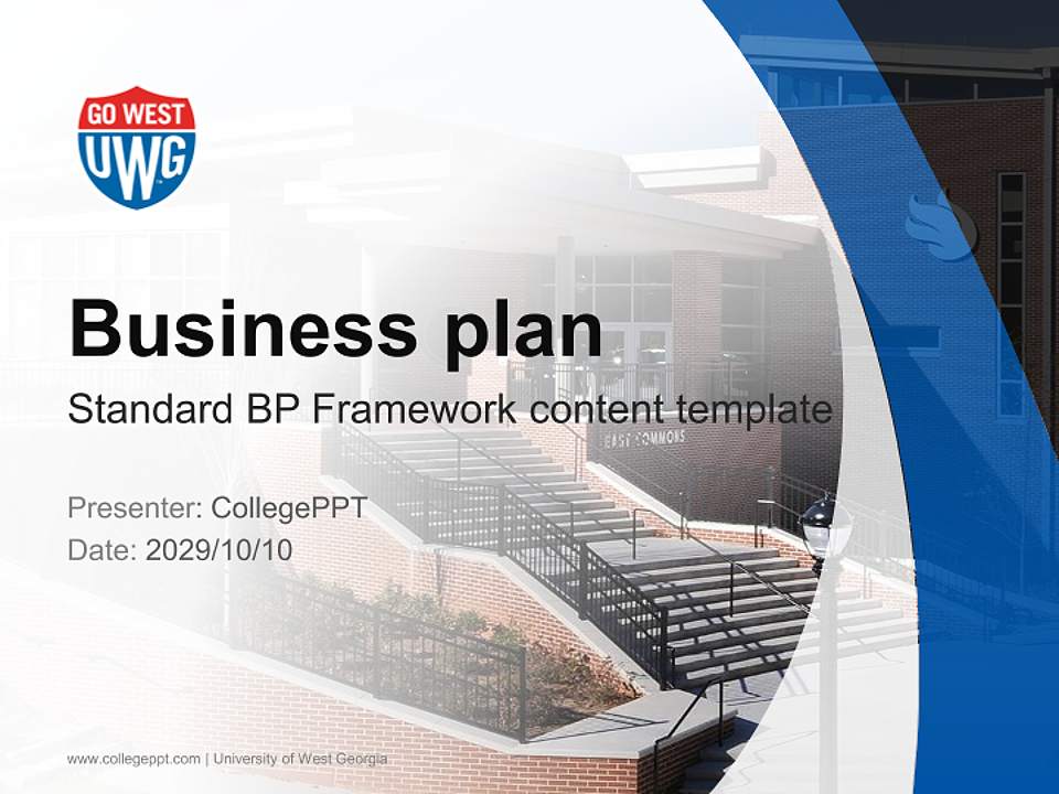 University of West Georgia Competition/Entrepreneurship Contest PPT Template4:3 ratio PPT effect preview image9