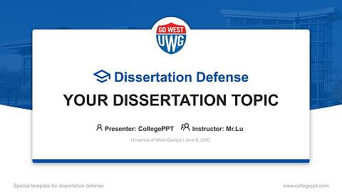 University of West Georgia Graduation Thesis Defense PPT Template