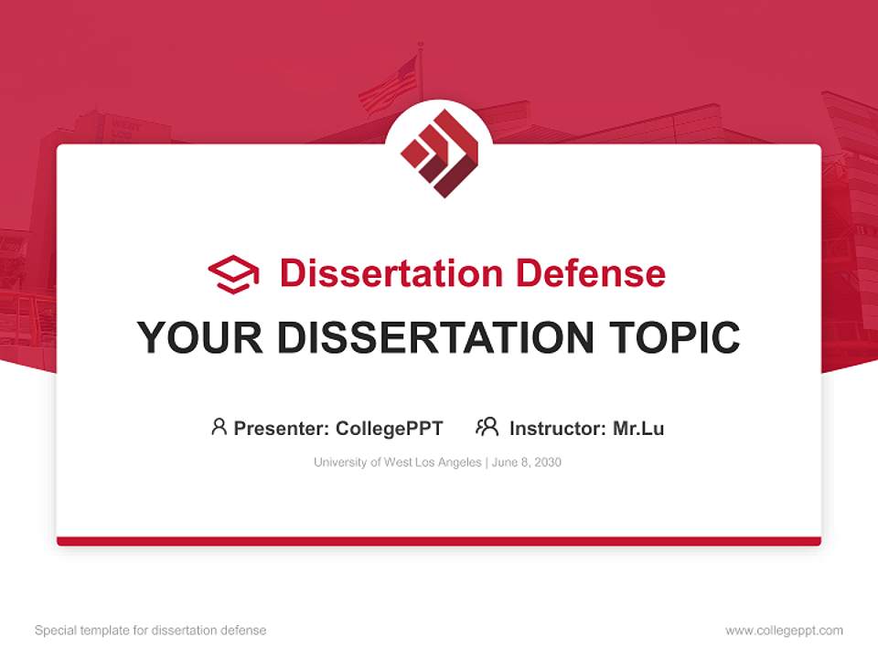 University of West Los Angeles Graduation Thesis Defense PPT Template4:3 ratio PPT effect preview image7