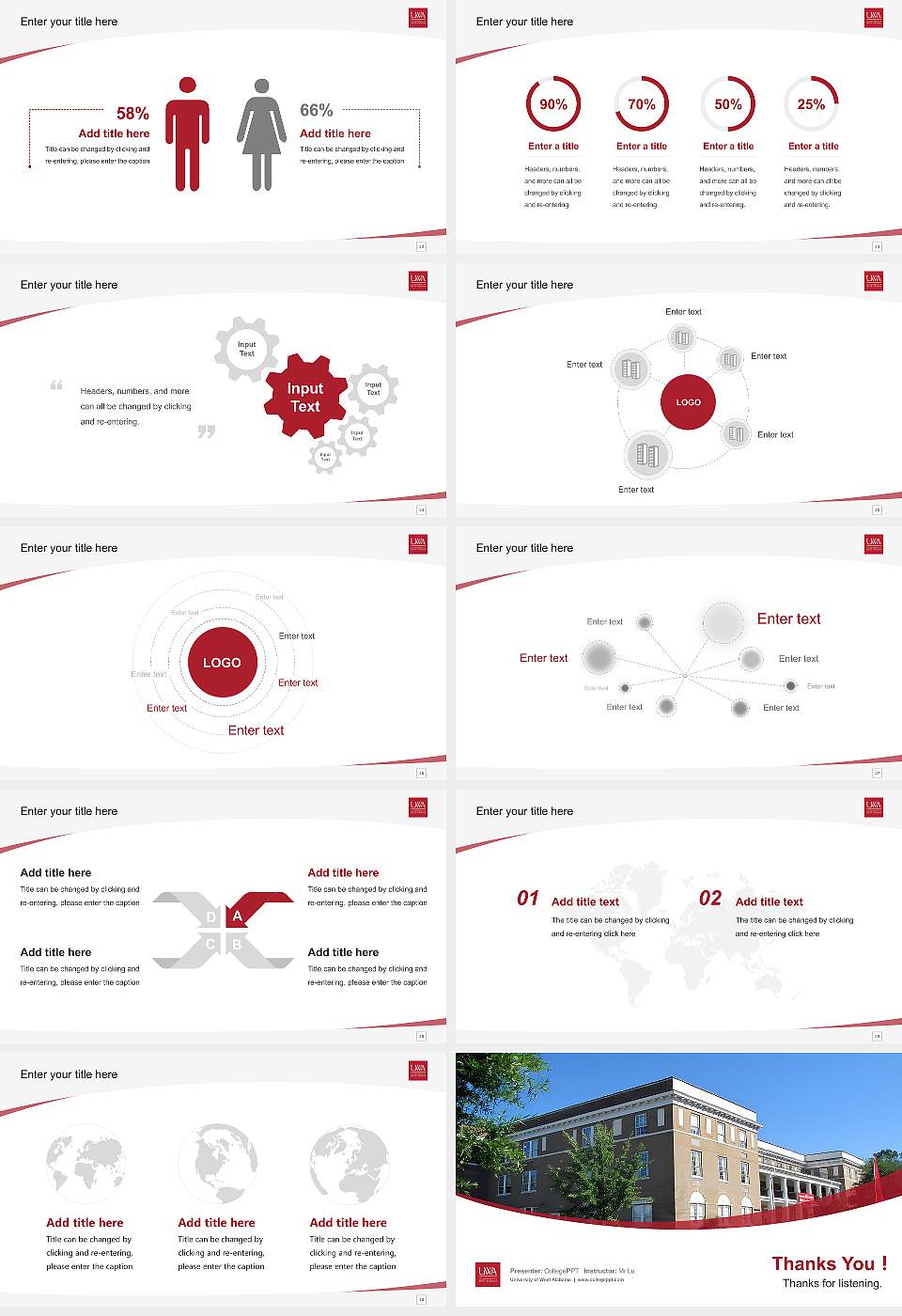University of West Alabama Course/Courseware Creation PPT Template16:9 ratio PPT effect preview image4