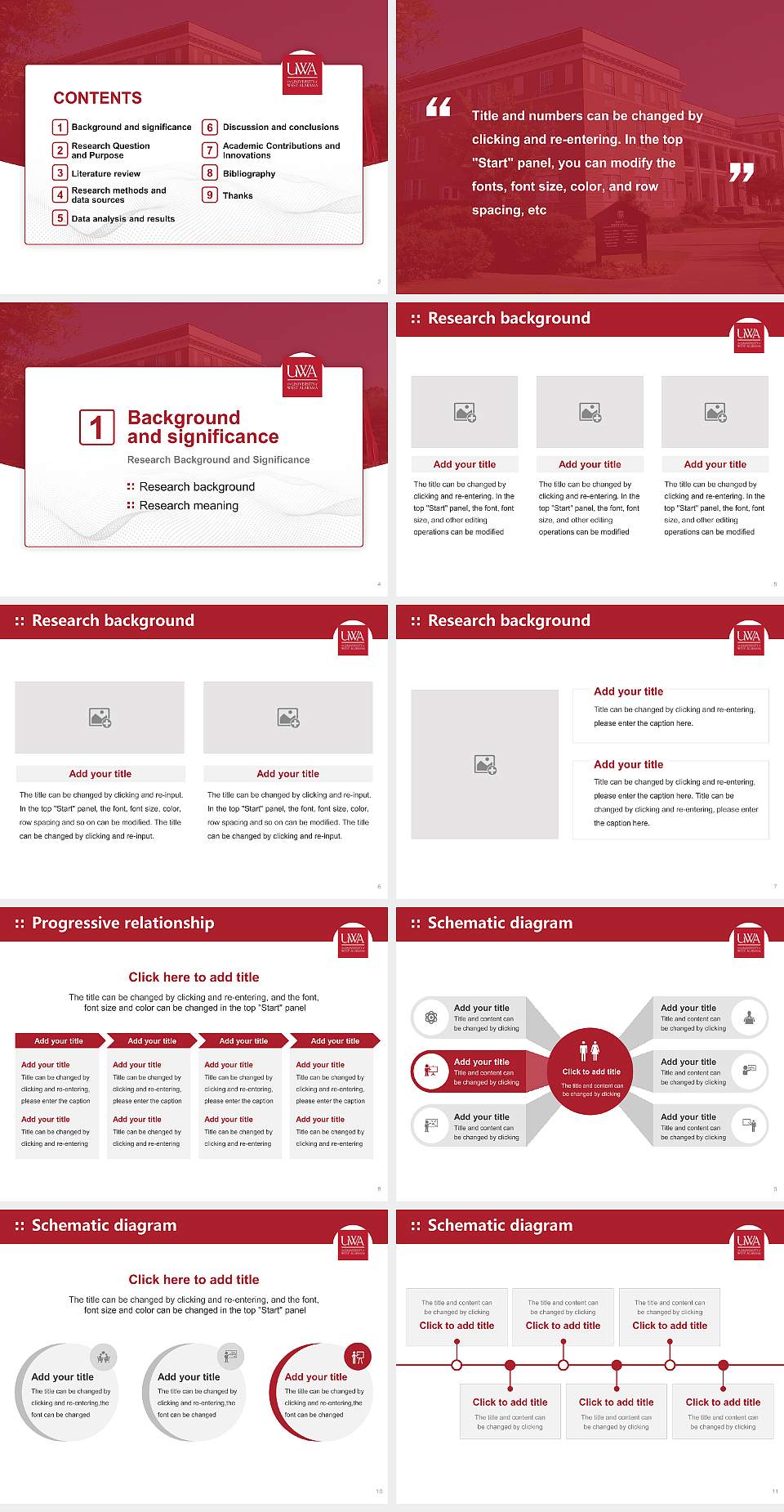 University of West Alabama Graduation Thesis Defense PPT Template4:3 ratio PPT effect preview image2