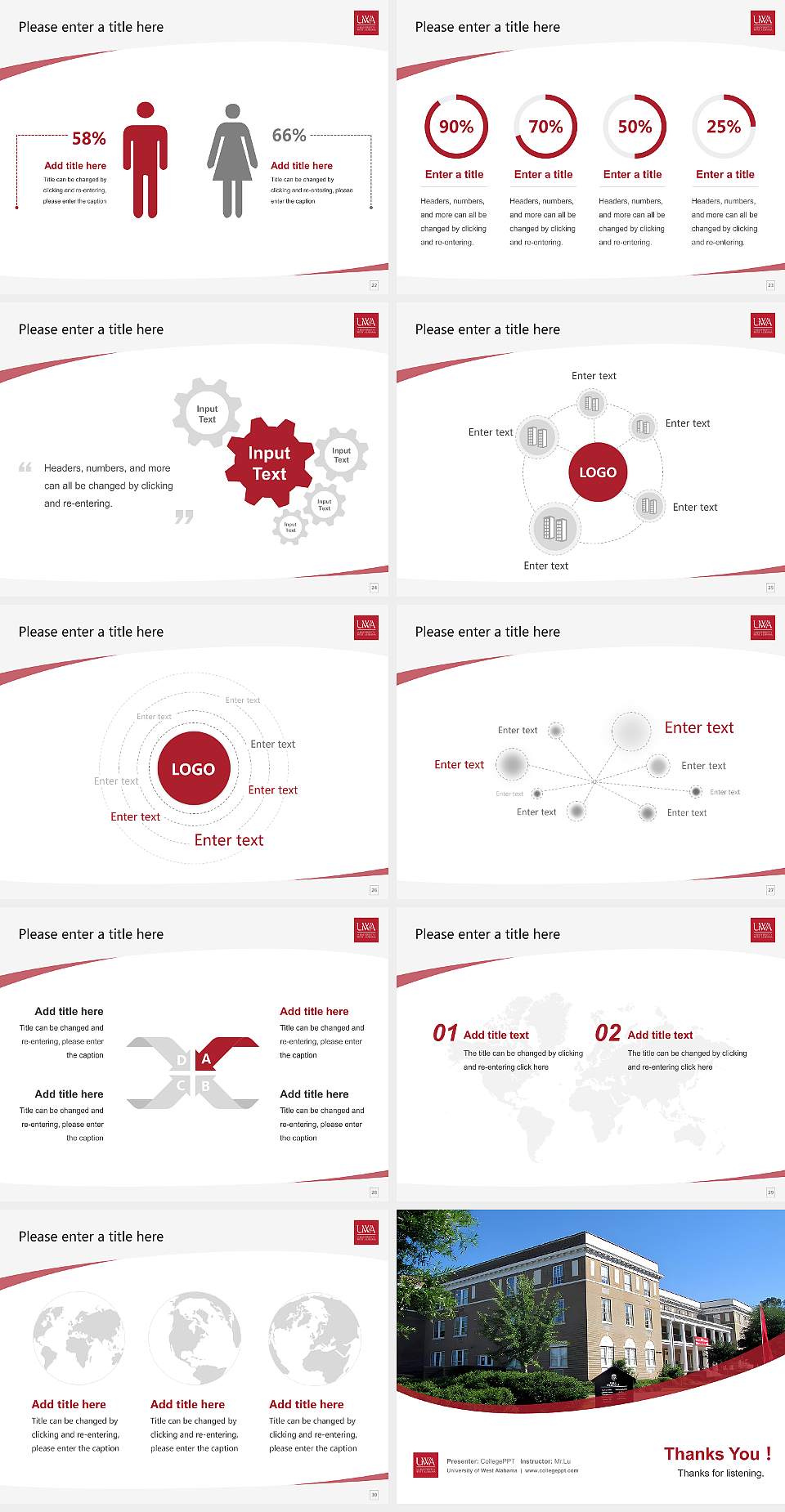 University of West Alabama Course/Courseware Creation PPT Template4:3 ratio PPT effect preview image4