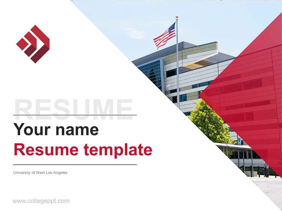 University of West Los Angeles Resume PPT Template4:3 ratio PPT effect preview image5