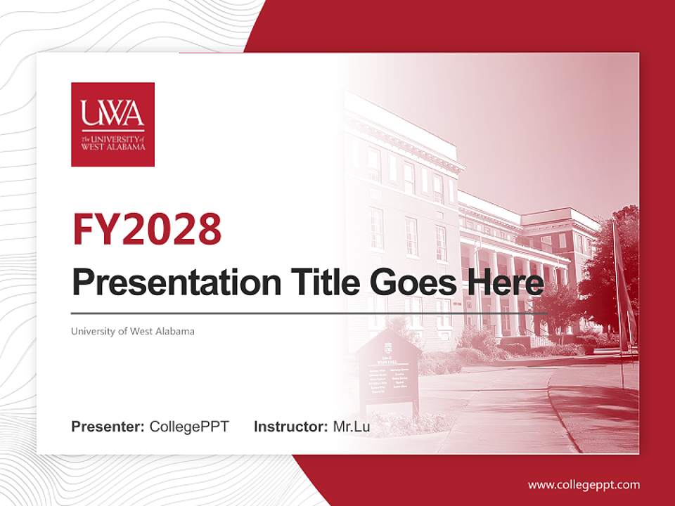 University of West Alabama Academic Presentation/Research Findings Report PPT Template4:3 ratio PPT effect preview image5