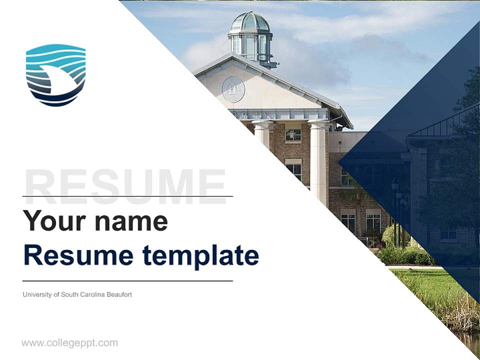 University of South Carolina Beaufort Resume PPT Template4:3 ratio PPT effect preview image5