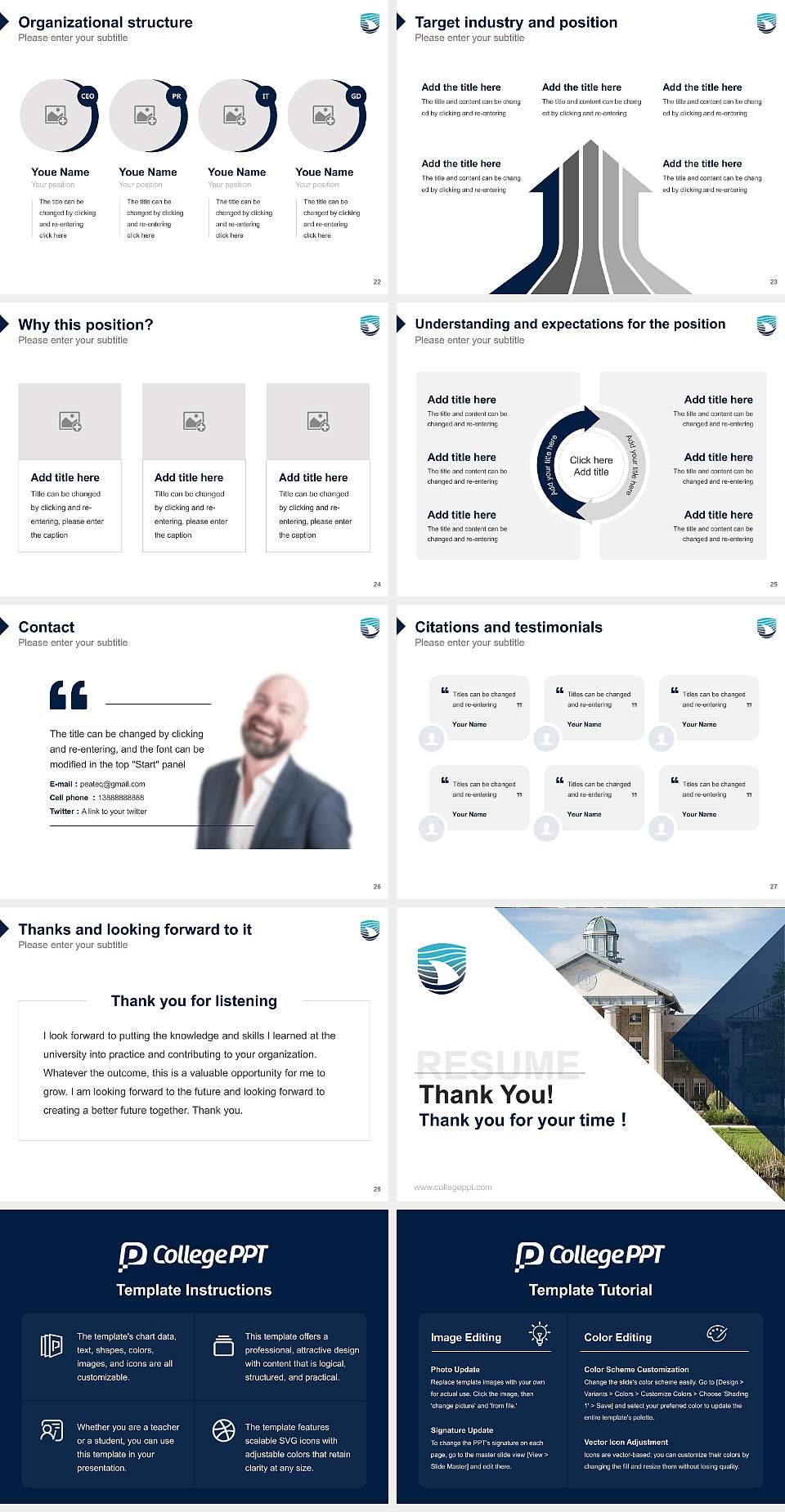 University of South Carolina Beaufort Resume PPT Template4:3 ratio PPT effect preview image4