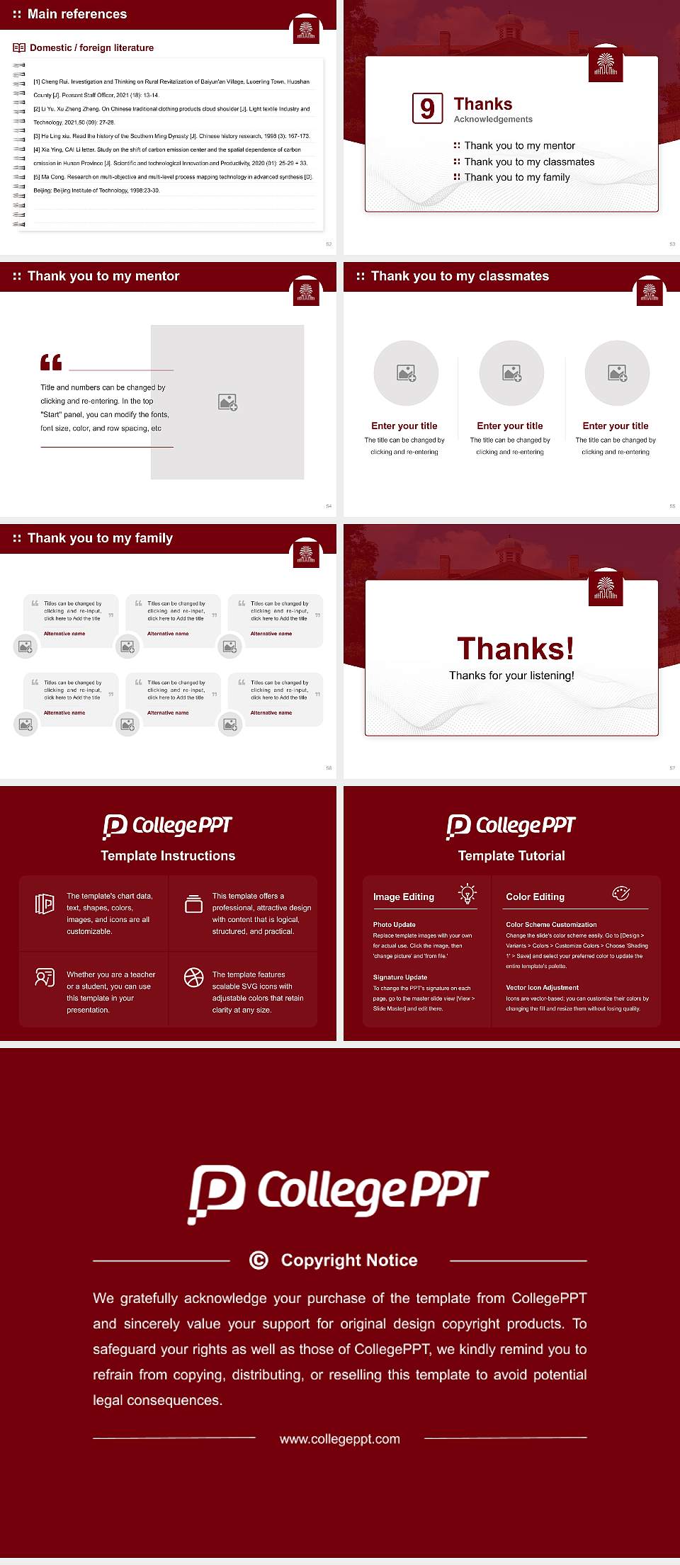 University of South Carolina-Columbia Graduation Thesis Defense PPT Template4:3 ratio PPT effect preview image7