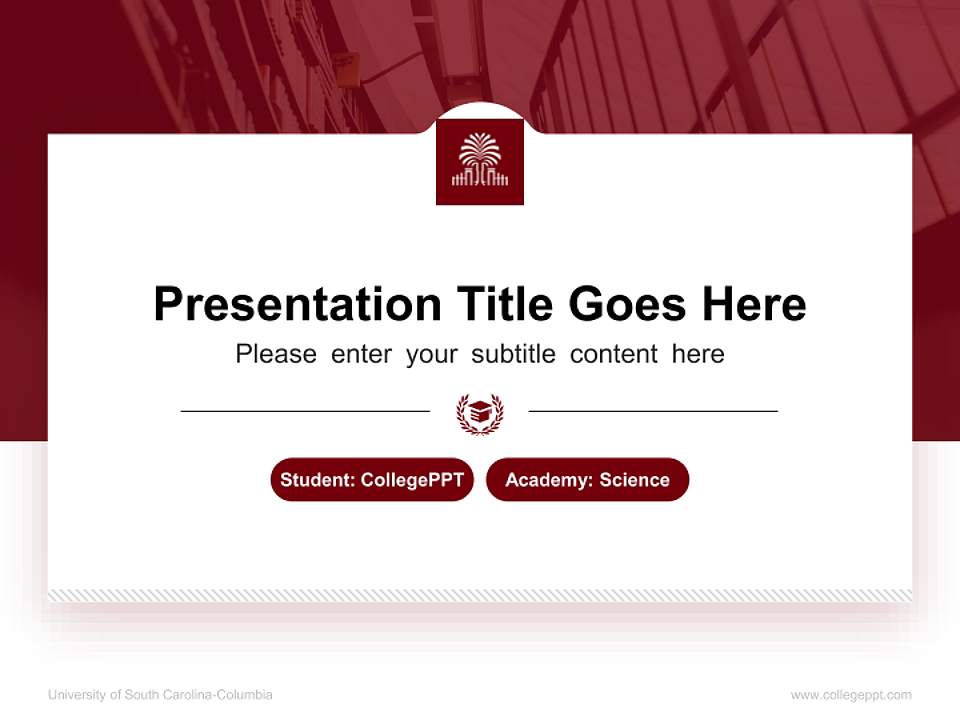 University of South Carolina-Columbia National Scholarship Defense PPT Template4:3 ratio PPT effect preview image4