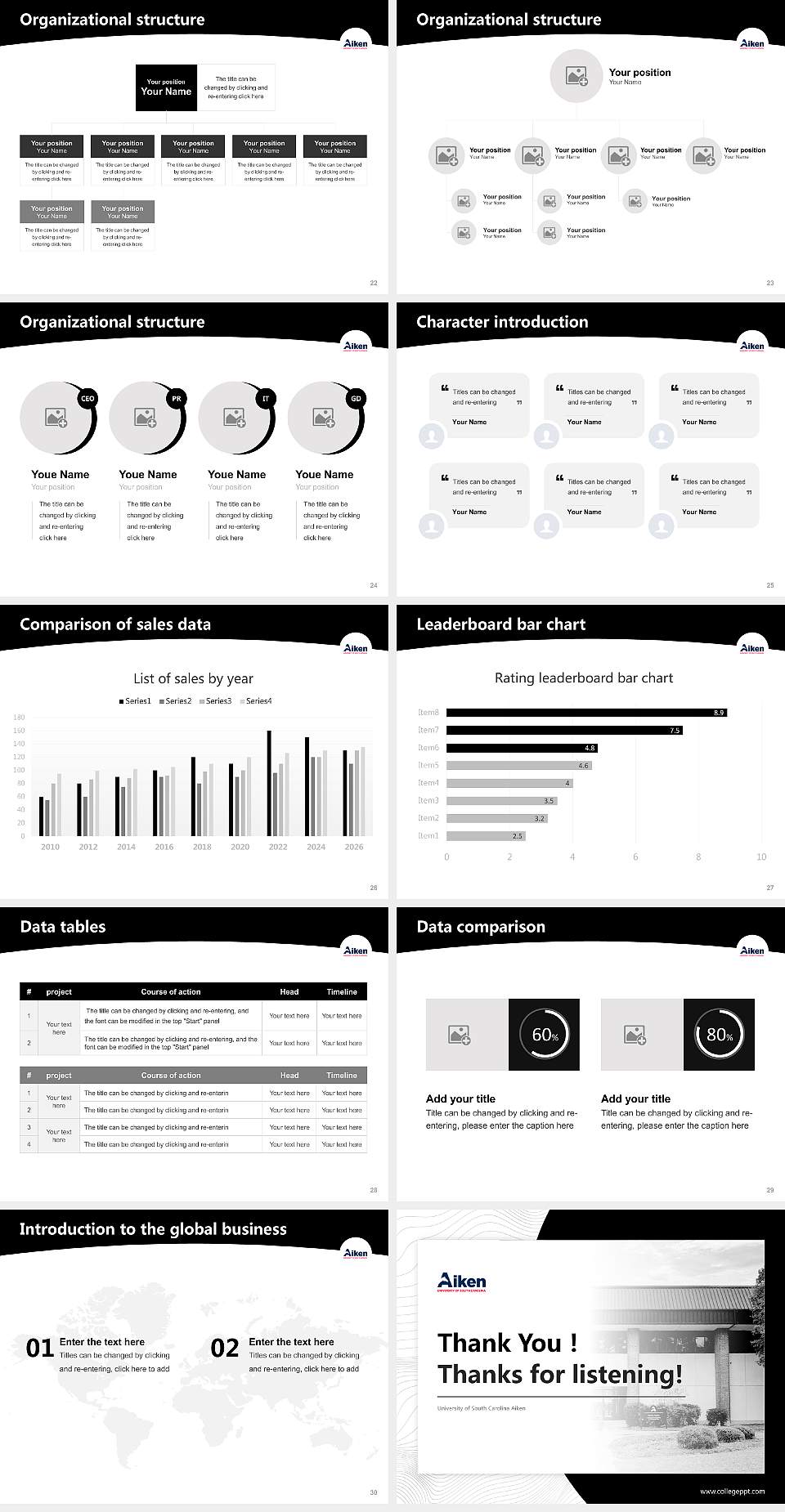 University of South Carolina Aiken Academic Presentation/Research Findings Report PPT Template4:3 ratio PPT effect preview image4