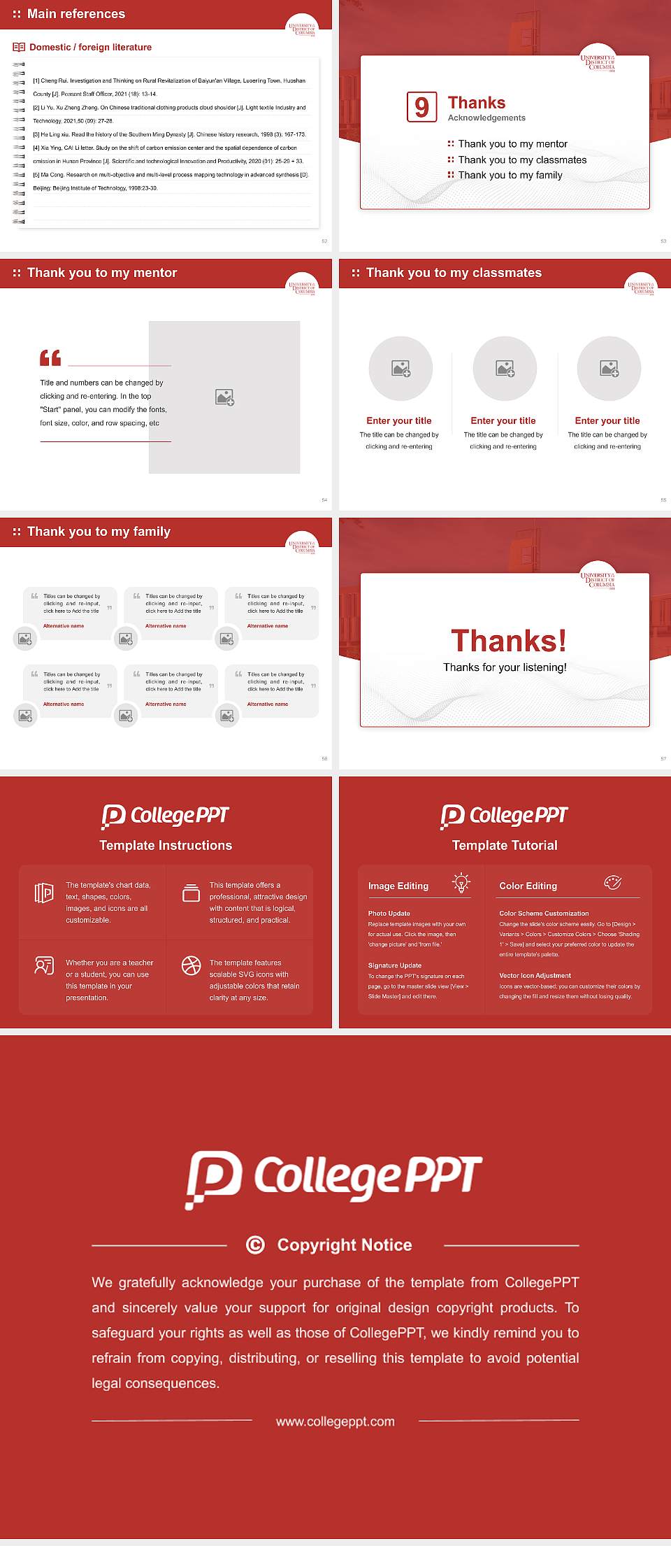 University of the District of Columbia Graduation Thesis Defense PPT Template4:3 ratio PPT effect preview image7