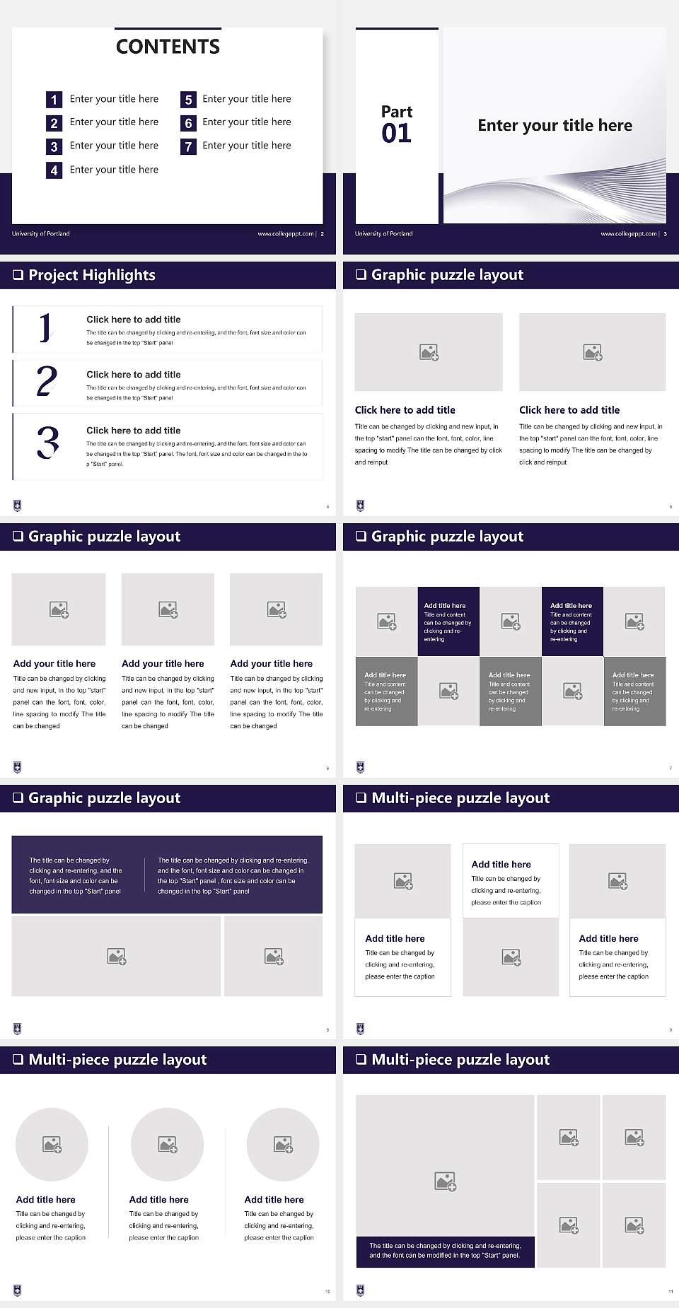 University of Portland General Purpose PPT Template4:3 ratio PPT effect preview image2