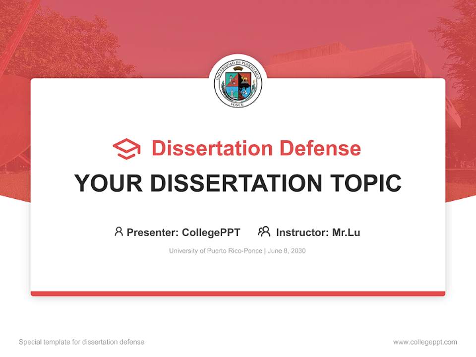 University of Puerto Rico-Ponce Graduation Thesis Defense PPT Template4:3 ratio PPT effect preview image7