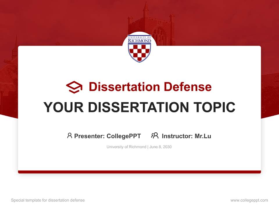 University of Richmond Graduation Thesis Defense PPT Template4:3 ratio PPT effect preview image7