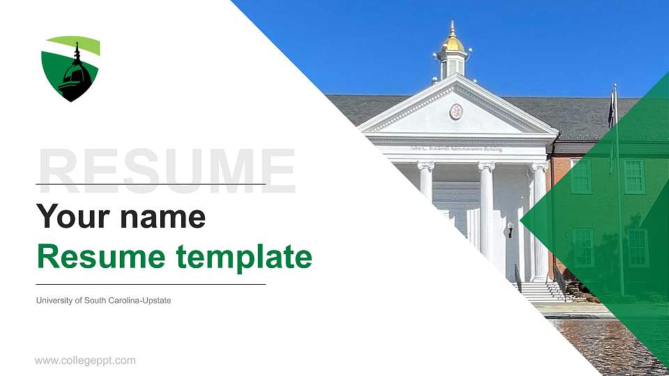 University of South Carolina-Upstate Resume PPT Template16:9 ratio PPT effect preview image